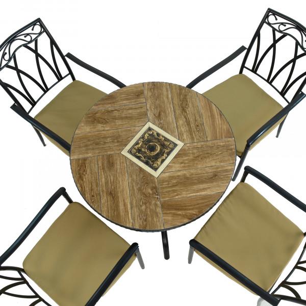 Europa Leisure HASLEMERE 91cm Patio Table With 4 ASCOT Chairs Set