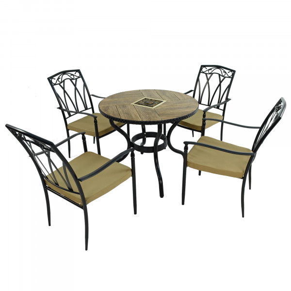 europa leisure HASLEMERE 91cm Patio Table with 4 ASCOT Chairs Set