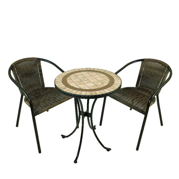 Europa Leisure HENLEY 60cm Bistro Table With 2 SAN REMO Chairs Set