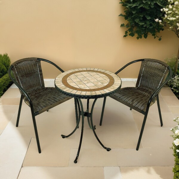 europa leisure HENLEY 60cm Bistro Table with 2 SAN REMO Chairs Set