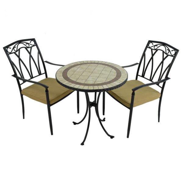 Europa Leisure HENLEY 71cm Bistro Table With 2 ASCOT Chairs Set
