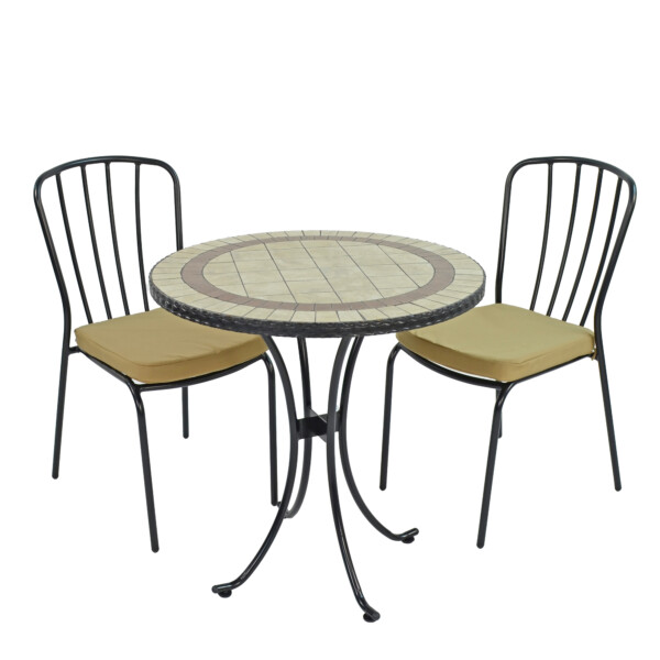 Europa Leisure HENLEY 71cm Bistro Table With 2 MILAN Chairs Set