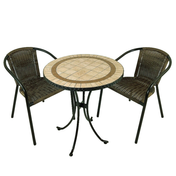 Europa Leisure HENLEY 71cm Bistro Table With 2 SAN REMO Chairs Set
