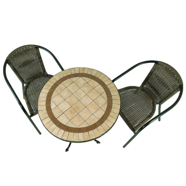 Europa Leisure HENLEY 71cm Bistro Table With 2 SAN REMO Chairs Set