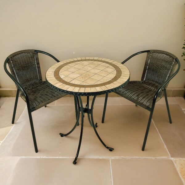 europa leisure HENLEY 71cm Bistro Table with 2 SAN REMO Chairs Set