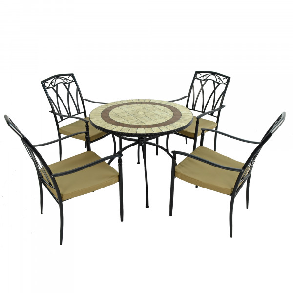 europa leisure HENLEY 91cm Patio Table with 4 ASCOT Chairs Set