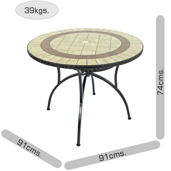 Europa Leisure HENLEY 91cm Patio Table With 4 MILAN Chairs