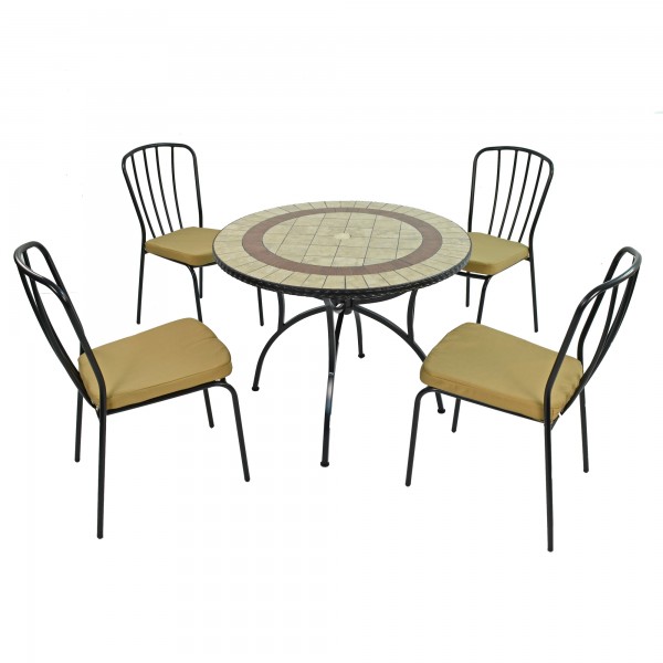 europa leisure HENLEY 91cm Patio Table with 4 MILAN Chairs