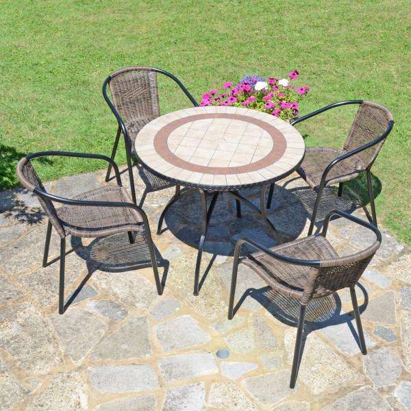 Europa Leisure HENLEY 91cm Patio Table With 4 SAN REMO Chairs Set