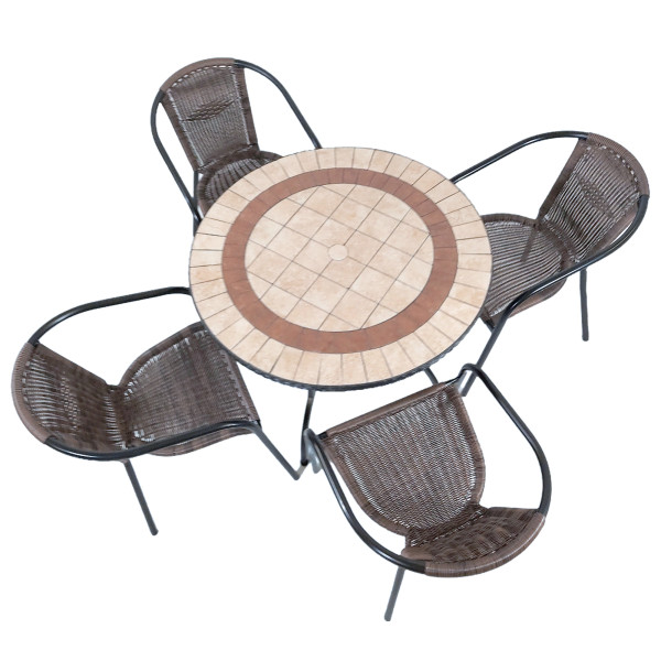 europa leisure HENLEY 91cm Patio Table with 4 SAN REMO Chairs Set