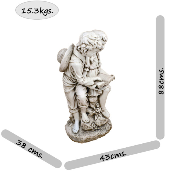 Europa Leisure Jack & Jill Reading Statue - Stone Effect