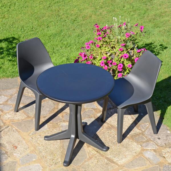 europa leisure LEVANTE Bistro Table with 2 EOLO Chairs Anthracite