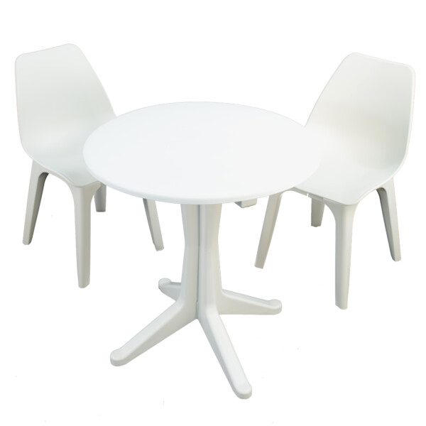 Europa Leisure LEVANTE Bistro Table With 2 EOLO Chairs White