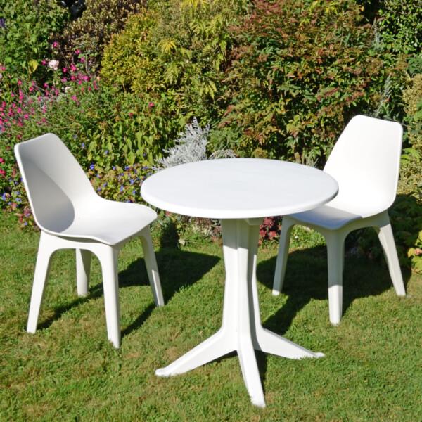 Europa Leisure LEVANTE Bistro Table With 2 EOLO Chairs White