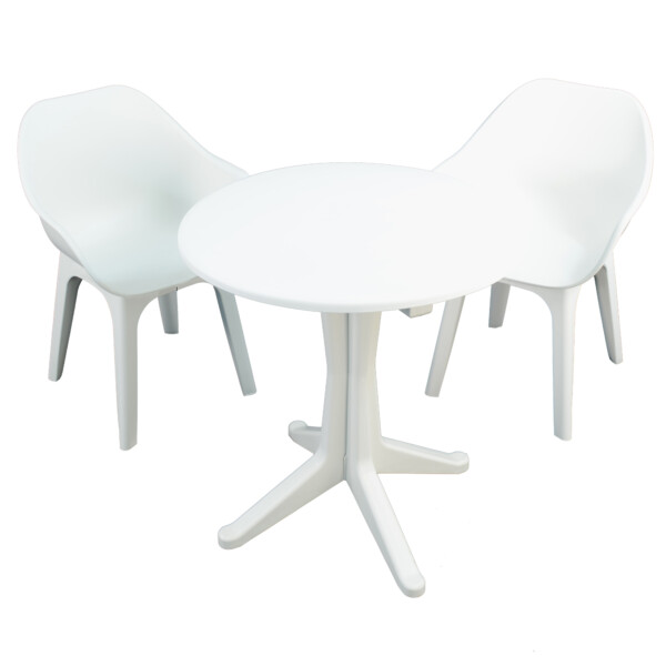 Europa Leisure LEVANTE Bistro Table With 2 GHIBLI Chairs White