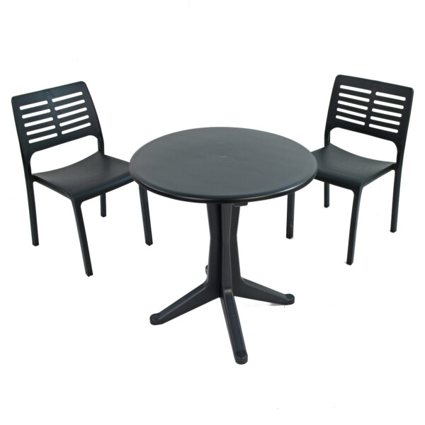 Europa Leisure LEVANTE Bistro Table With 2 MISTRAL Chairs Anthracite