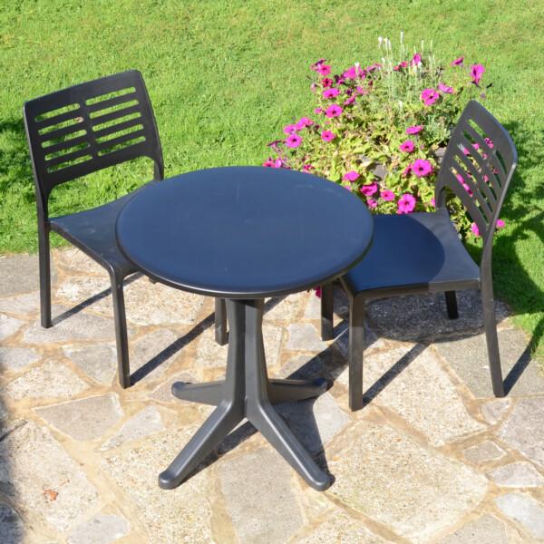 europa leisure LEVANTE Bistro Table with 2 MISTRAL Chairs Anthracite
