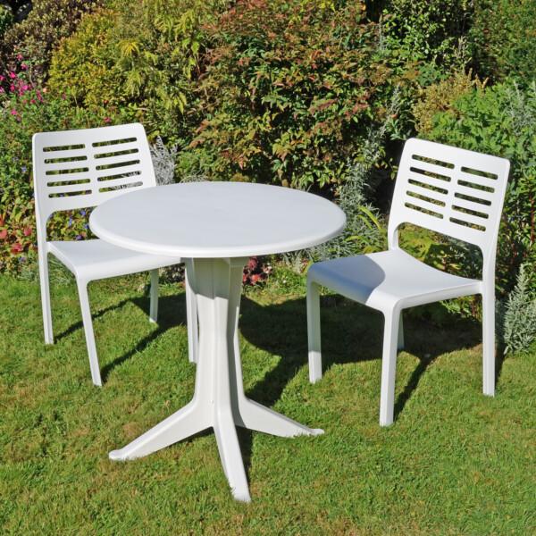 Europa Leisure LEVANTE Bistro Table With 2 MISTRAL Chairs White