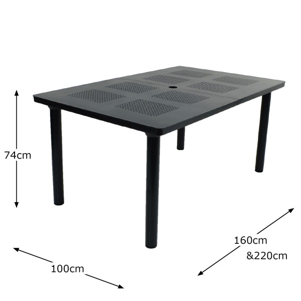 Europa Leisure Libeccio Extending Table - Anthracite Grey - Europa Leisure (UK)