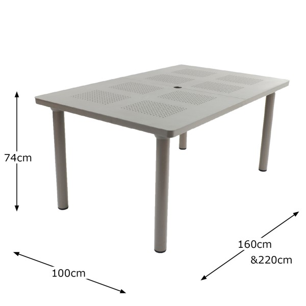 Europa Leisure Libeccio Extending Table - Turtle Dove Grey - Europa Leisure (UK)