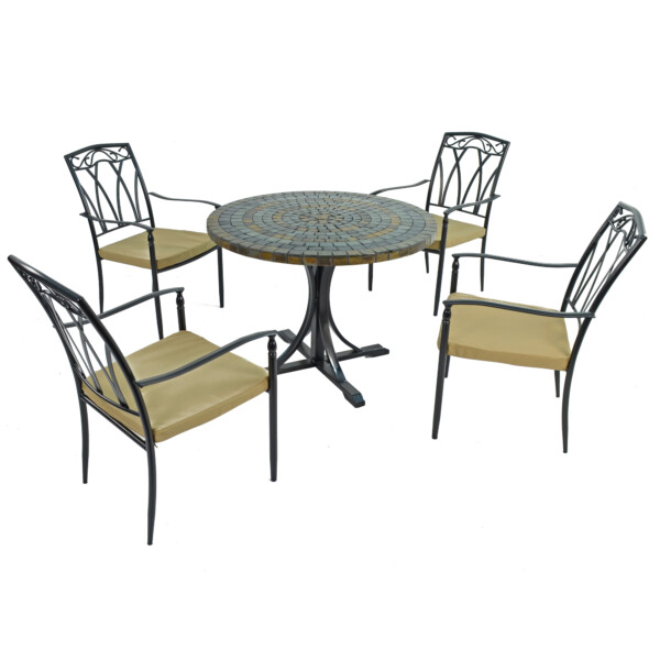 Europa Leisure MONTEREY Dining Table With 4 ASCOT Chairs Set