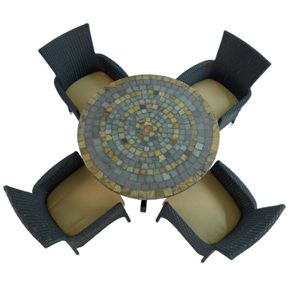 Europa Leisure MONTEREY Dining Table With 4 STOCKHOLM Black Chairs Set