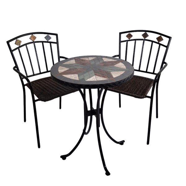 Europa Leisure MONTILLA 60cm Bistro Table With 2 MALAGA Chair Set