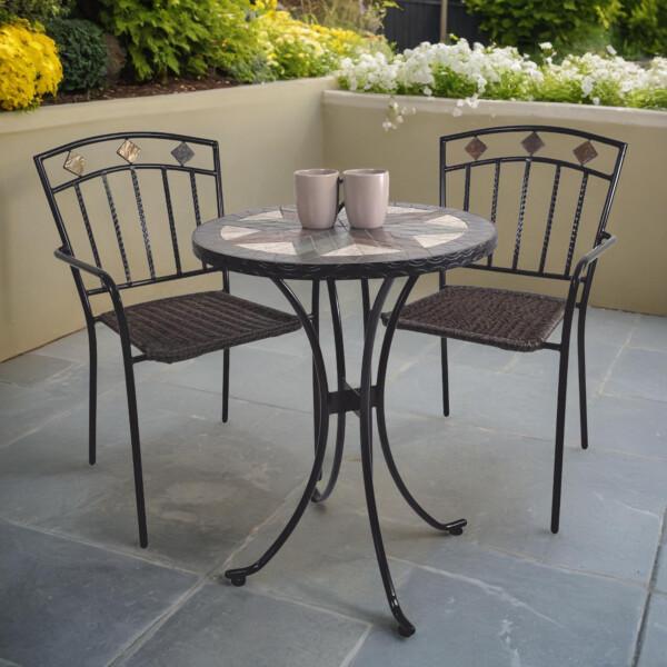 europa leisure MONTILLA 60cm Bistro Table with 2 MALAGA Chair Set