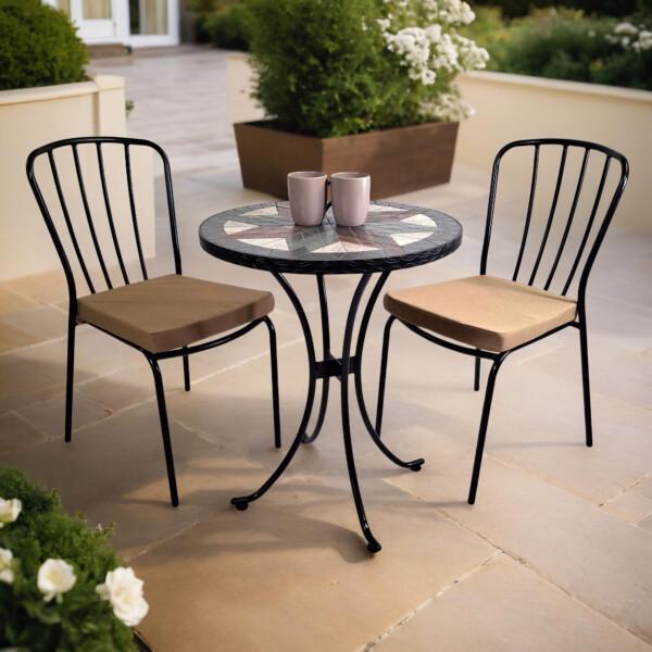 europa leisure MONTILLA 60cm Bistro Table with 2 MILAN Chairs Set