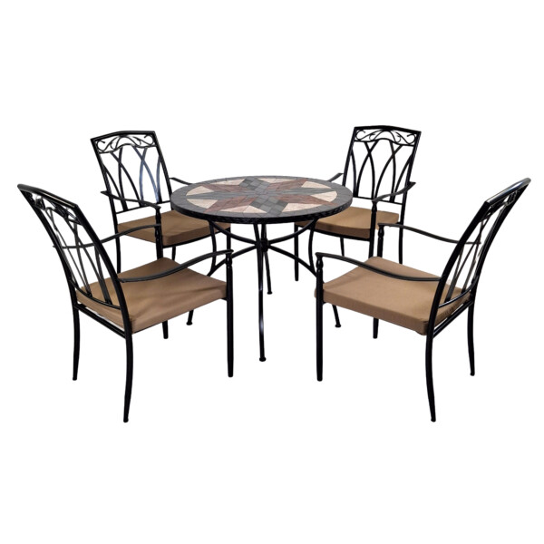 Europa Leisure MONTILLA 91cm Patio Table With 4 ASCOT Chairs Set