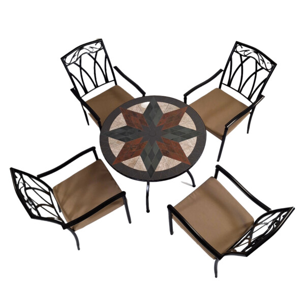 Europa Leisure MONTILLA 91cm Patio Table With 4 ASCOT Chairs Set