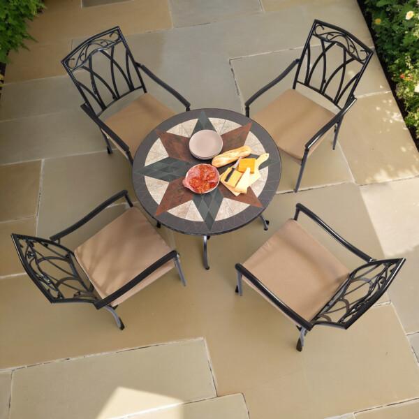 europa leisure MONTILLA 91cm Patio Table with 4 ASCOT Chairs Set