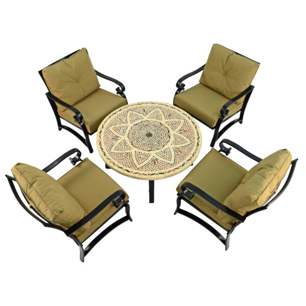 Europa Leisure MONTPELLIER 110cm COFFEE Table With 4 WINDSOR DELUXE LOUNGE Chair Set