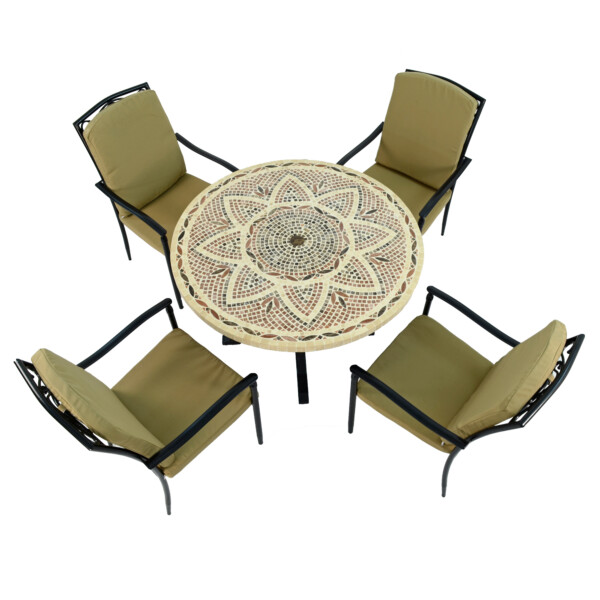 Europa Leisure MONTPELLIER Dining Table With 4 ASCOT DELUXE Chairs Set