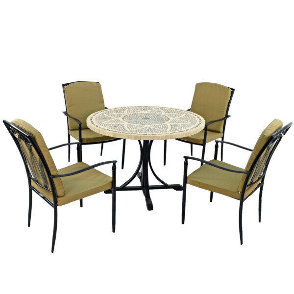 Europa Leisure MONTPELLIER Dining Table With 4 ASCOT DELUXE Chairs Set