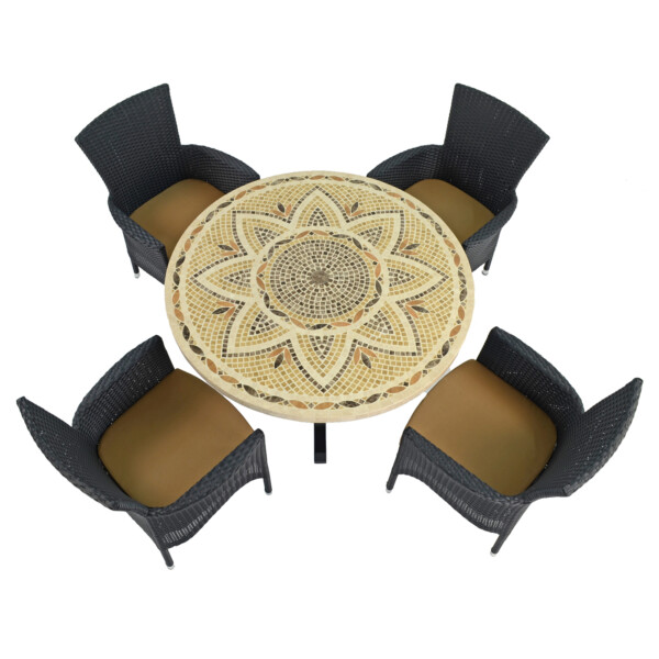 Europa Leisure MONTPELLIER Dining Table With 4 STOCKHOLM Black Chairs Set