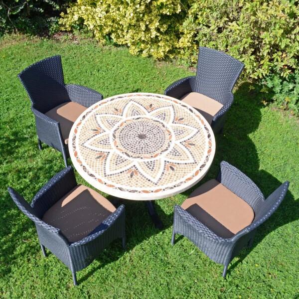 europa leisure MONTPELLIER Dining Table with 4 STOCKHOLM Black Chairs Set