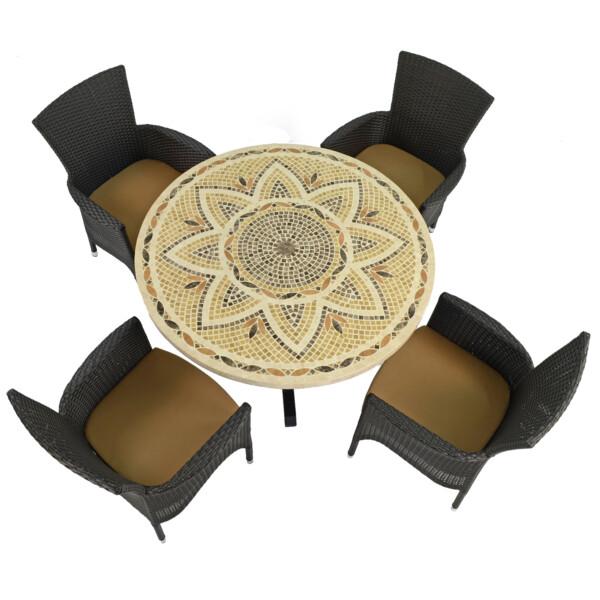 Europa Leisure MONTPELLIER Dining Table With 4 STOCKHOLM Brown Chairs Set