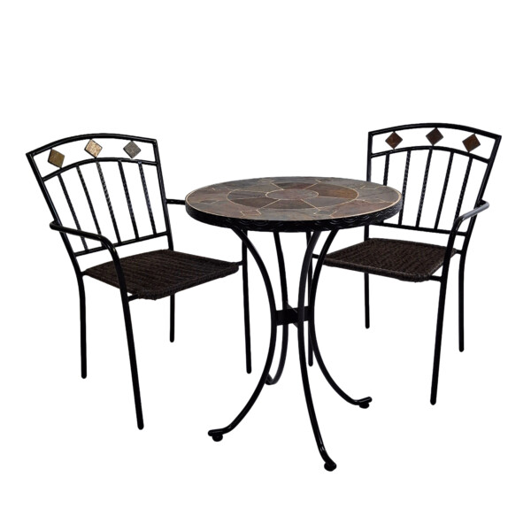 Europa Leisure ONDARA 60cm Bistro Table With 2 MALAGA Chair Set