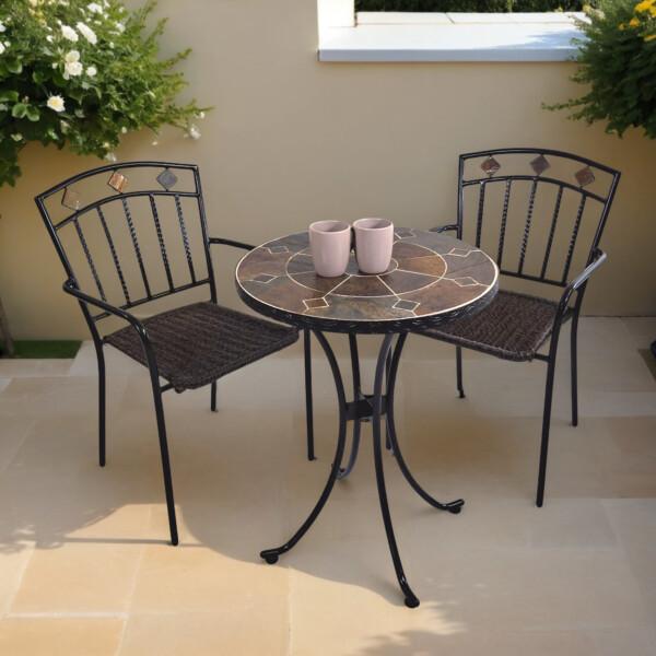 europa leisure ONDARA 60cm Bistro Table with 2 MALAGA Chair Set