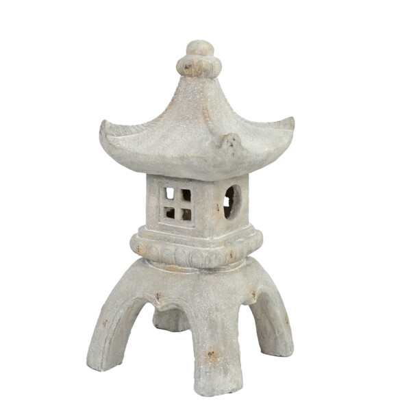 Europa Leisure Pagoda Lantern Large 63cm Weathered Light Stone Effect