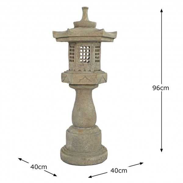 Europa Leisure Pagoda On Pedestal 96cm Weathered Dark Stone Effect