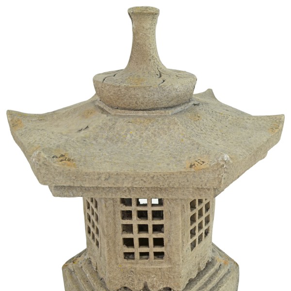 Europa Leisure Pagoda On Pedestal 96cm Weathered Dark Stone Effect