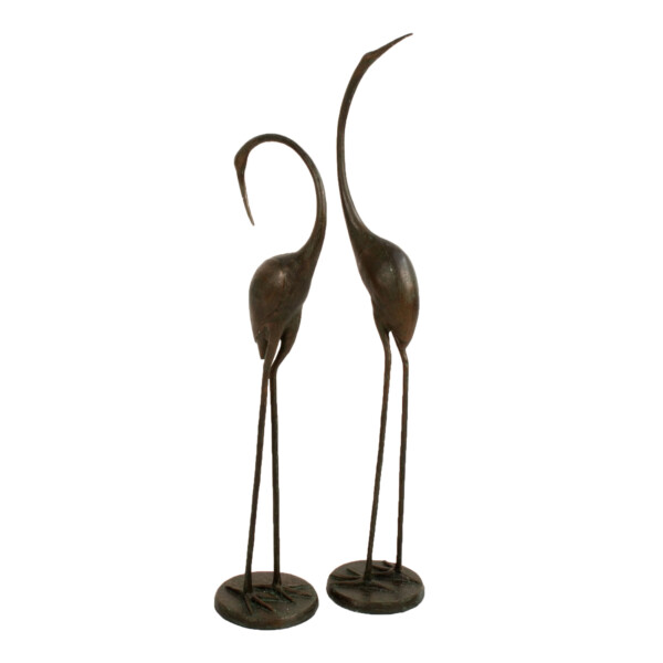 Europa Leisure Pair Of Contemporary Cranes - Dark Verdigris