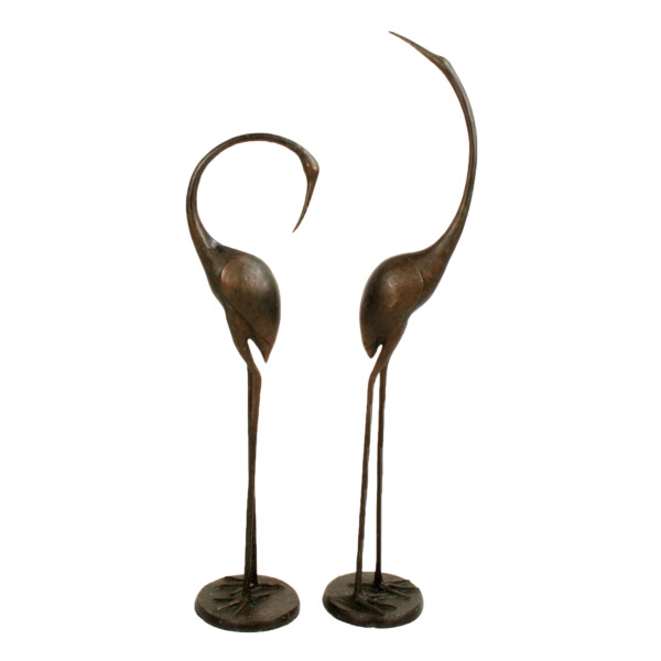 Europa Leisure Pair Of Contemporary Cranes - Dark Verdigris