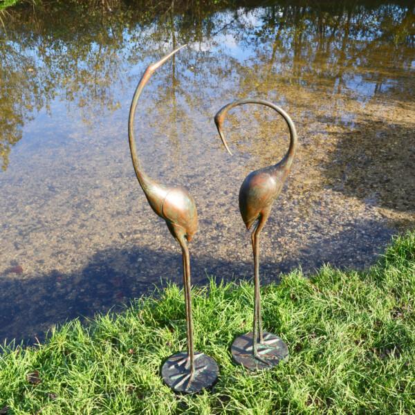 europa leisure Pair of Contemporary Cranes - dark verdigris