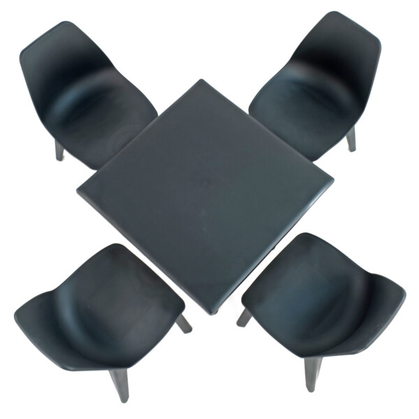 Europa Leisure PONENTE Patio Table With 4 EOLO Chairs Anthracite
