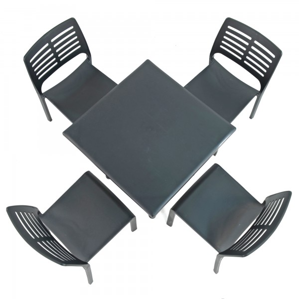 Europa Leisure PONENTE Patio Table With 4 MISTRAL Chairs Anthracite