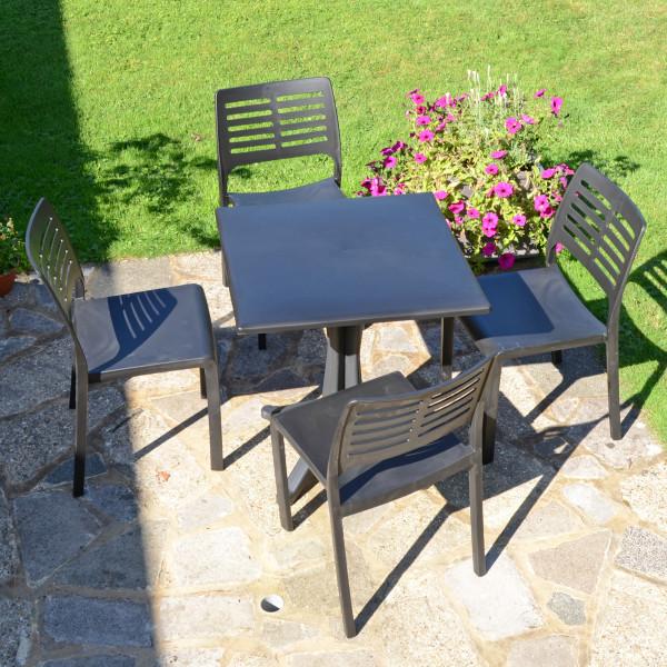 Europa Leisure PONENTE Patio Table With 4 MISTRAL Chairs Anthracite