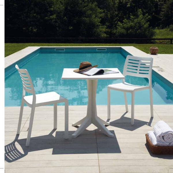 Europa Leisure PONENTE Patio Table With 4 MISTRAL Chairs White